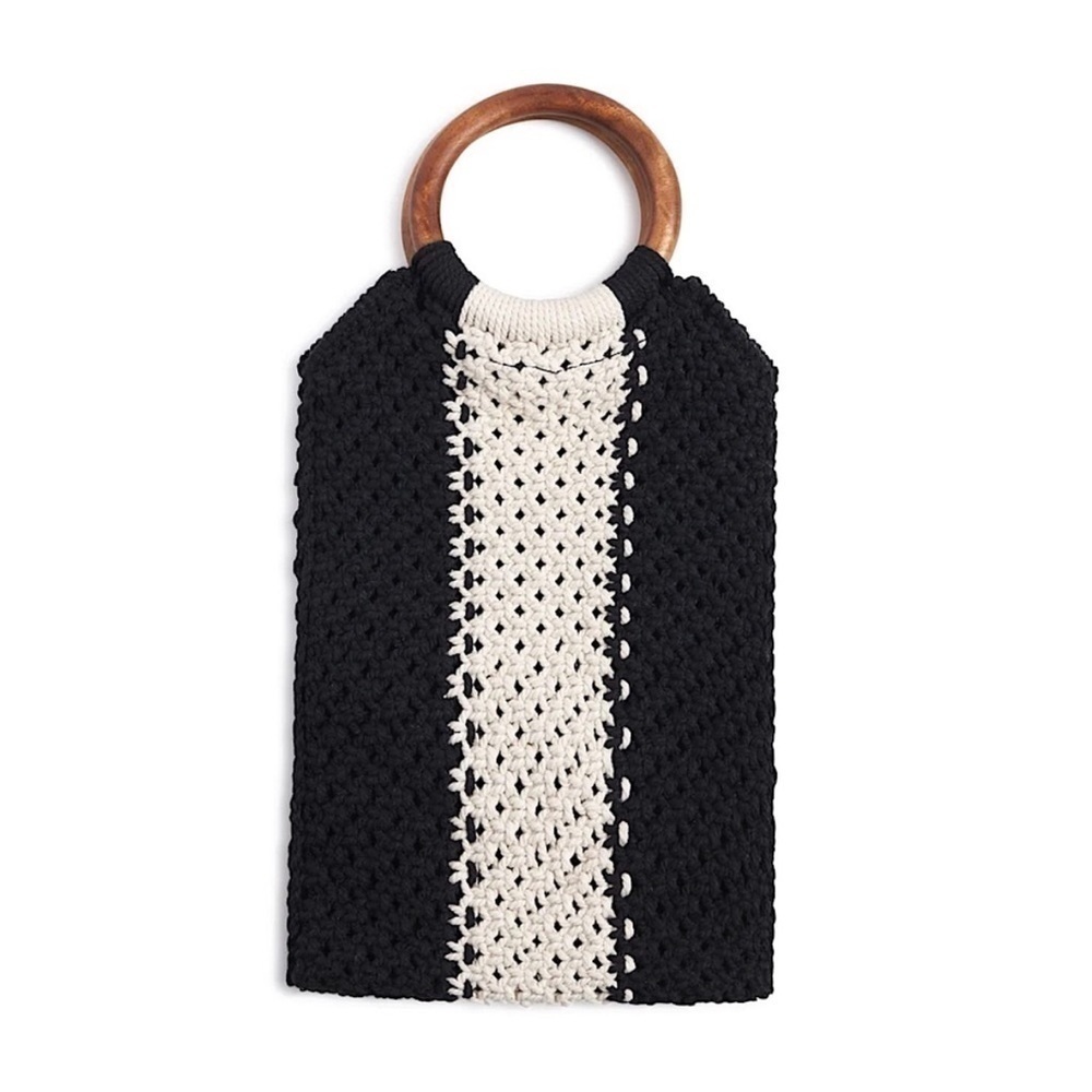 Curateur Laude The Label GABBY Black White Small Macrame Bag NWT - Picture 5 of 8